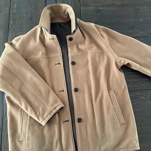 Men’s reversible leather and wool coat by Andrew Marc. Size L.